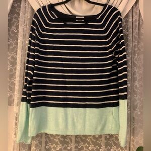 Old Navy Striped Navy and Mint Top